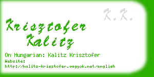 krisztofer kalitz business card
